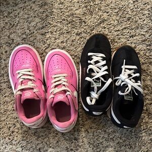 Nike Pink and White Kids Sneakers
